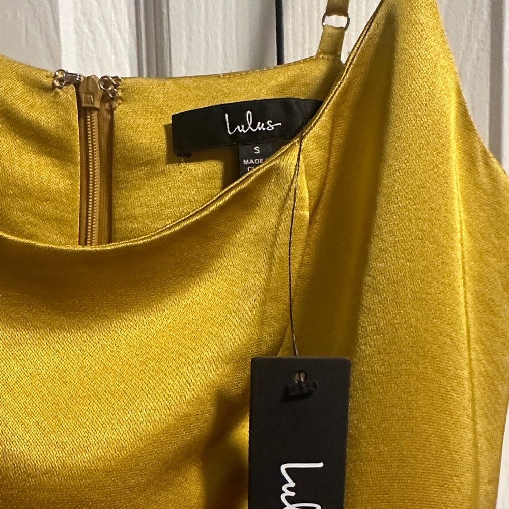 Lulu's Yellow Ruffle Hem Mini Dress - Picture 3 of 3